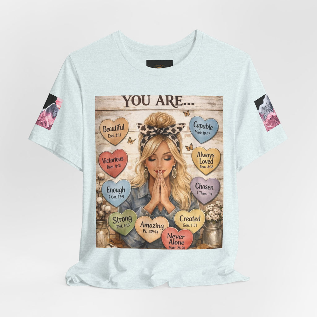 Faith-Based Graphic Tee — "You Are..." Inspirational Scripture Design