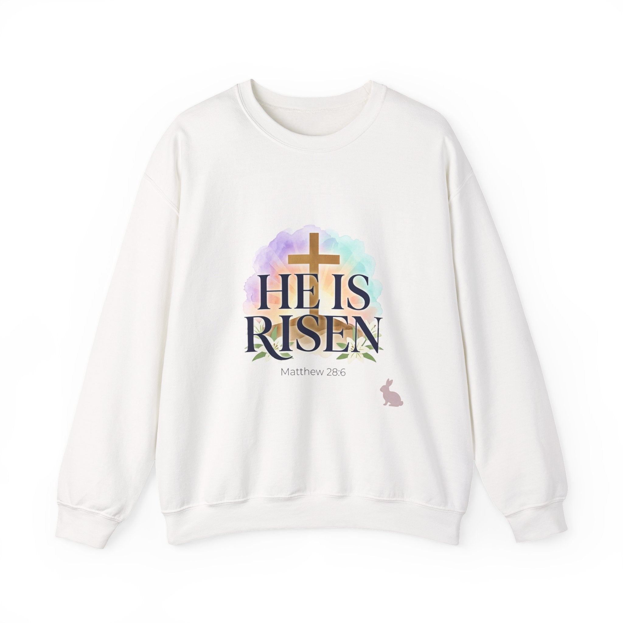 He Is Risen Sweatshirt | Christian Easter Resurrection Pastel Scripture