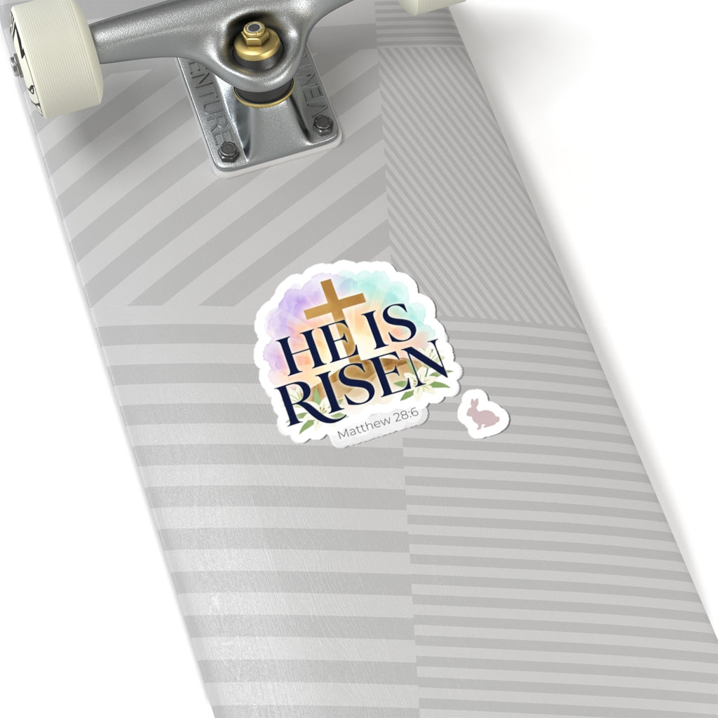 He Is Risen Kiss-Cut Stickers | Christian Easter, Scripture Matthew 28:6