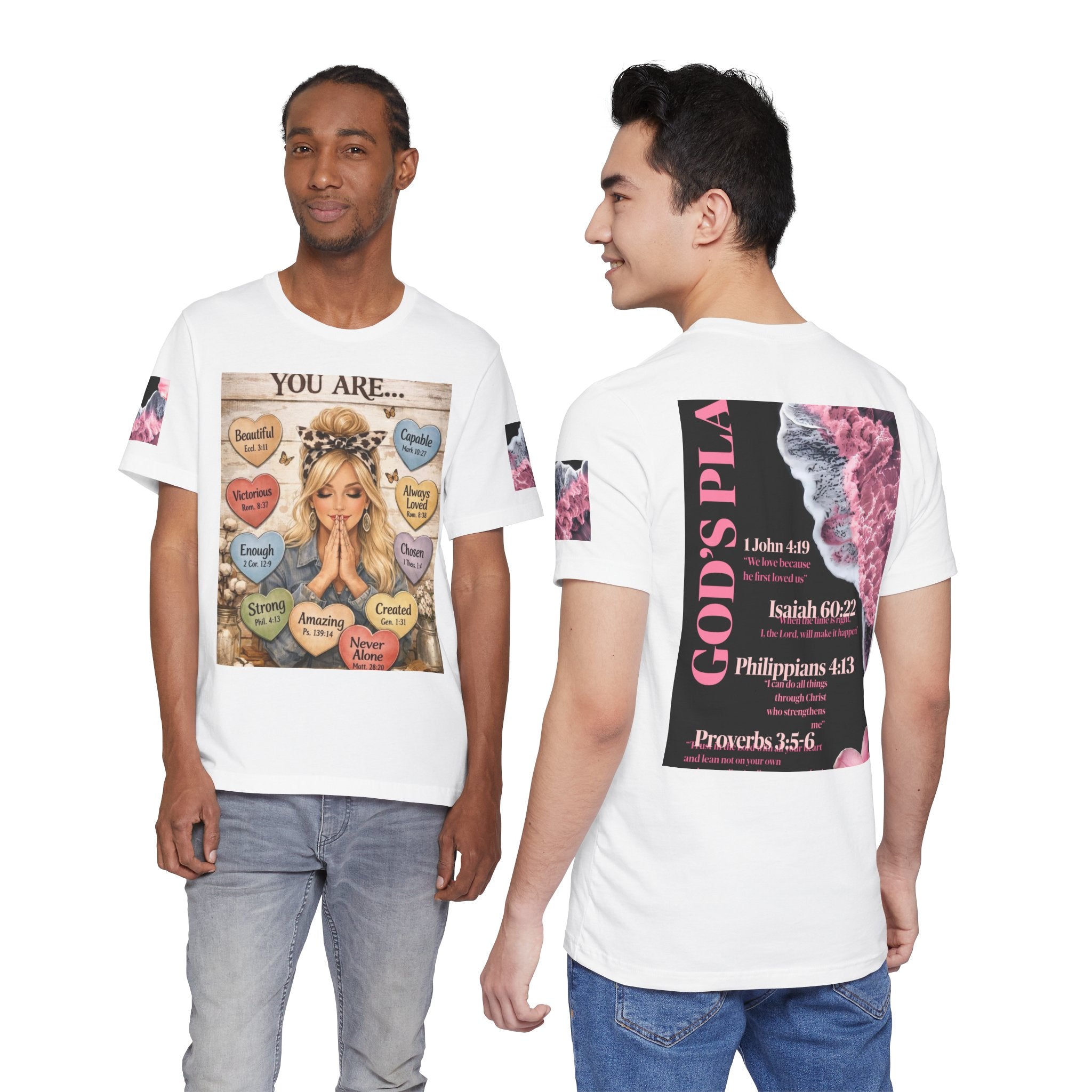Faith-Based Graphic Tee — "You Are..." Inspirational Scripture Design