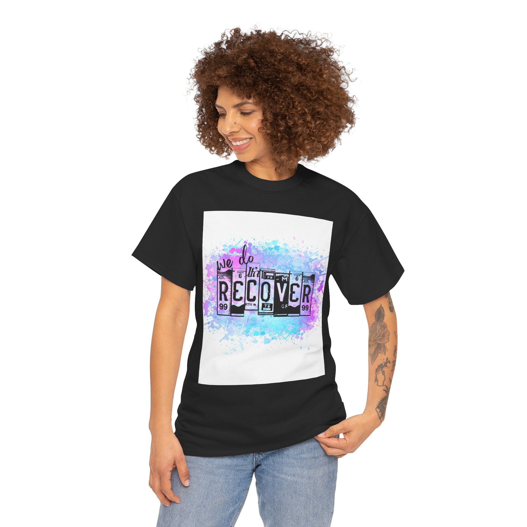 Overdose Awareness T-Shirt — 'We Do Recover' Purple Ribbon Recovery Tee