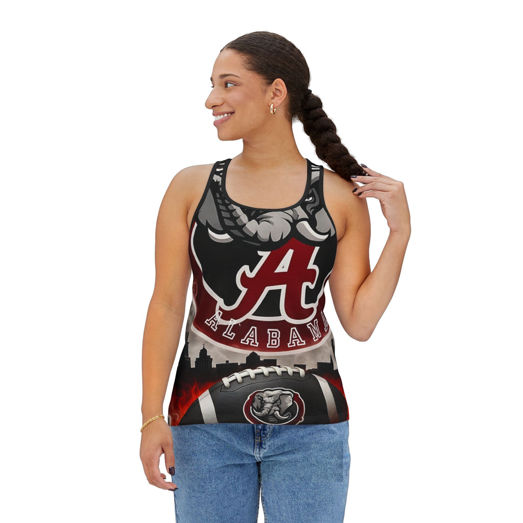 Alabama Roll Tide Elephant Tank Top — Women's Crimson College Football Fan AOP