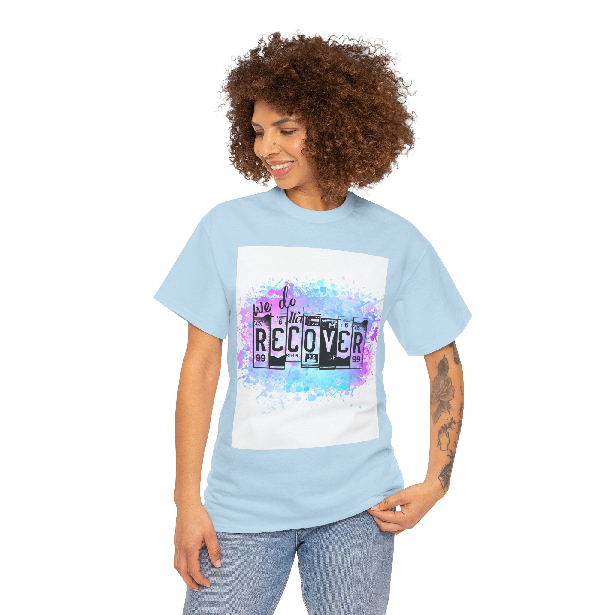 Overdose Awareness T-Shirt — 'We Do Recover' Purple Ribbon Recovery Tee