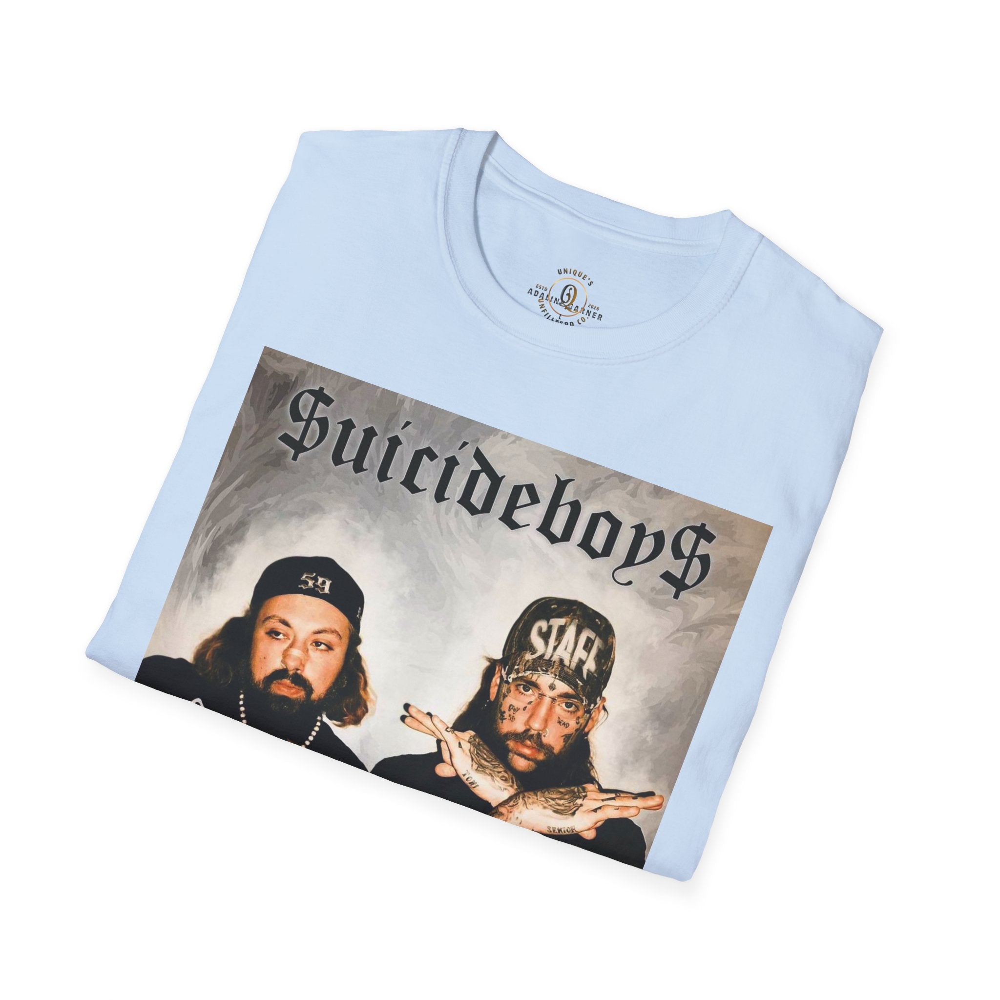 Suicideboys Graphic T-Shirt — Black & White Rap Crew Photo Tee