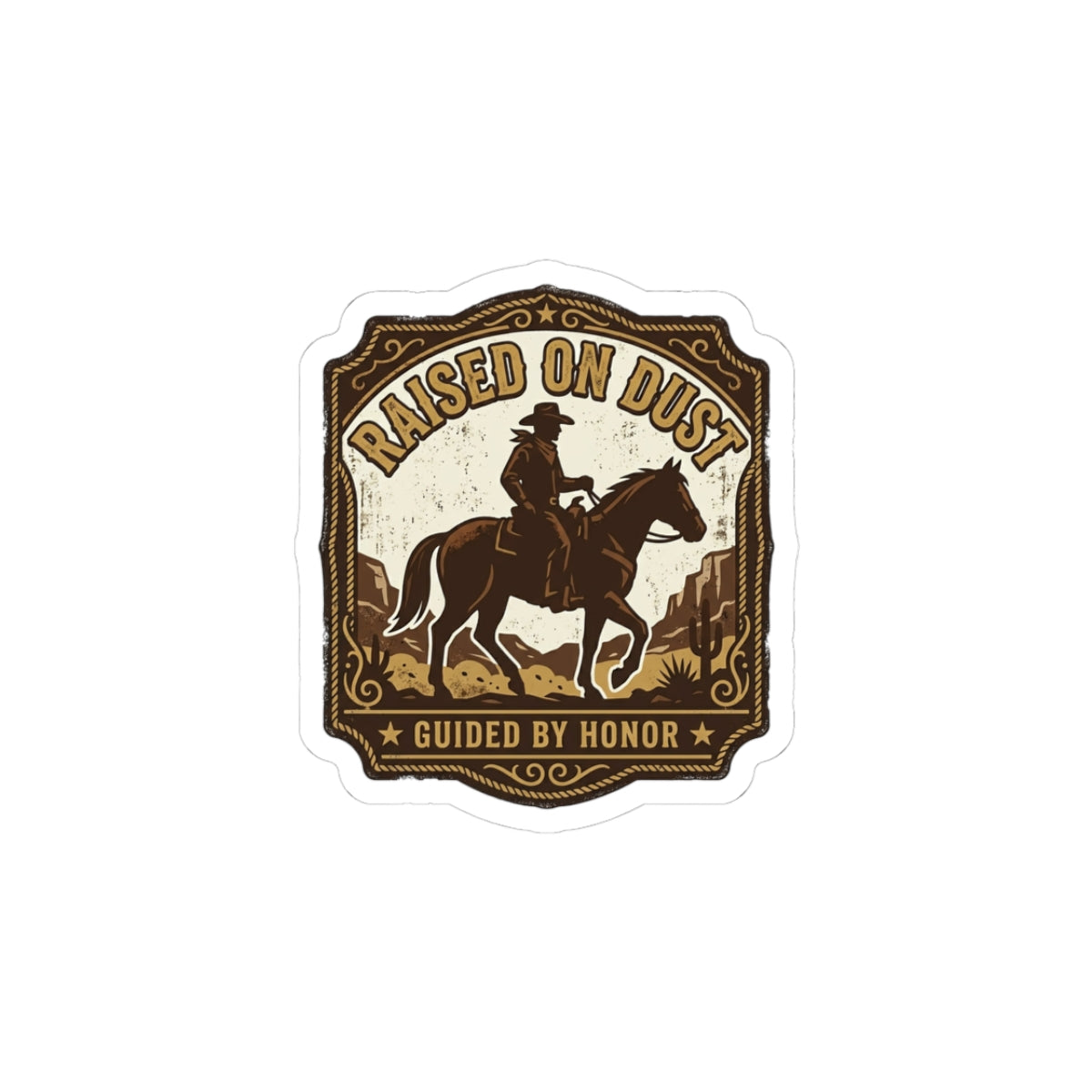 Raised on Dust Sticker | Western cowboy, Americana vintage rodeo