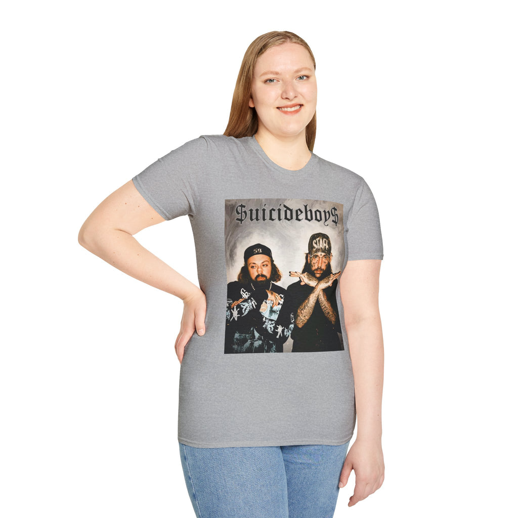 Suicideboys Graphic T-Shirt — Black & White Rap Crew Photo Tee
