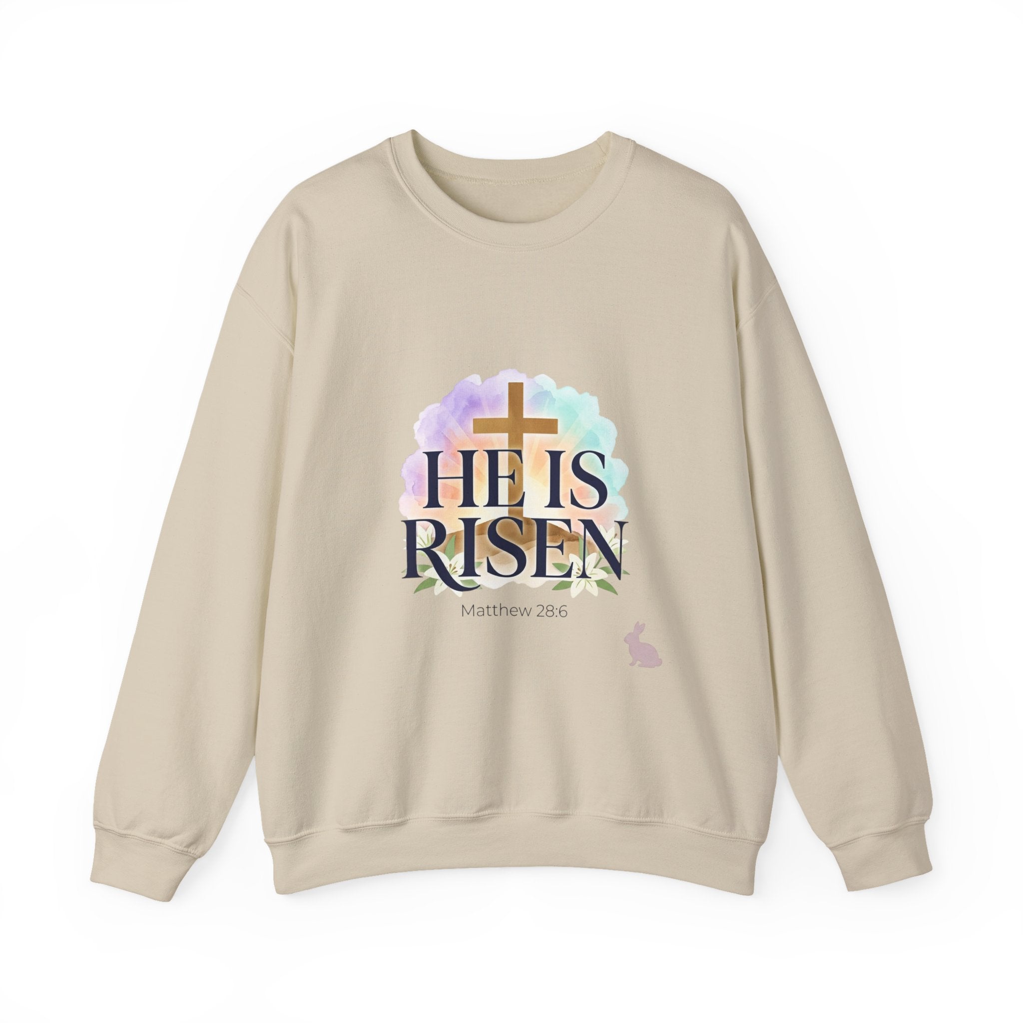 He Is Risen Sweatshirt | Christian Easter Resurrection Pastel Scripture