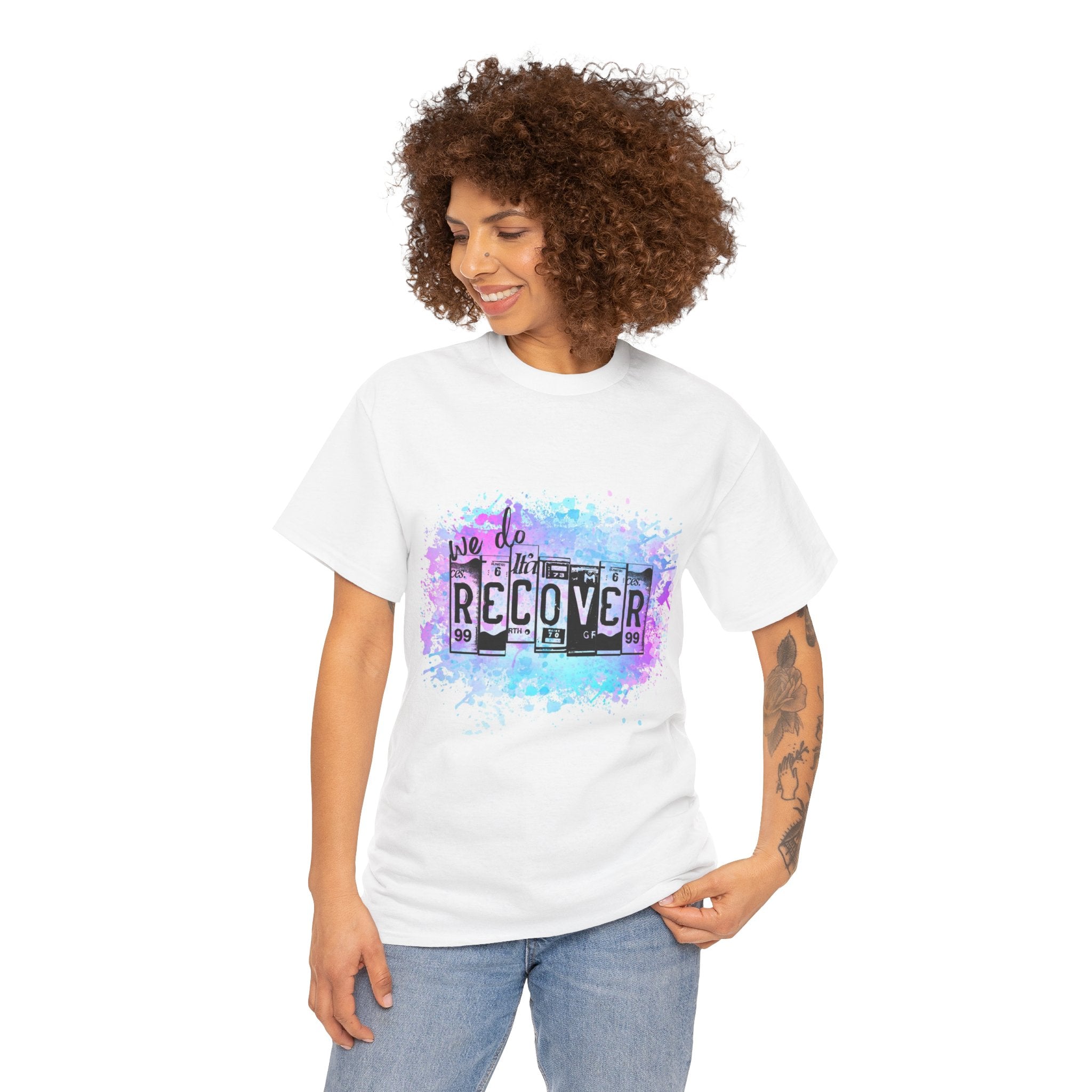 Overdose Awareness T-Shirt — 'We Do Recover' Purple Ribbon Recovery Tee