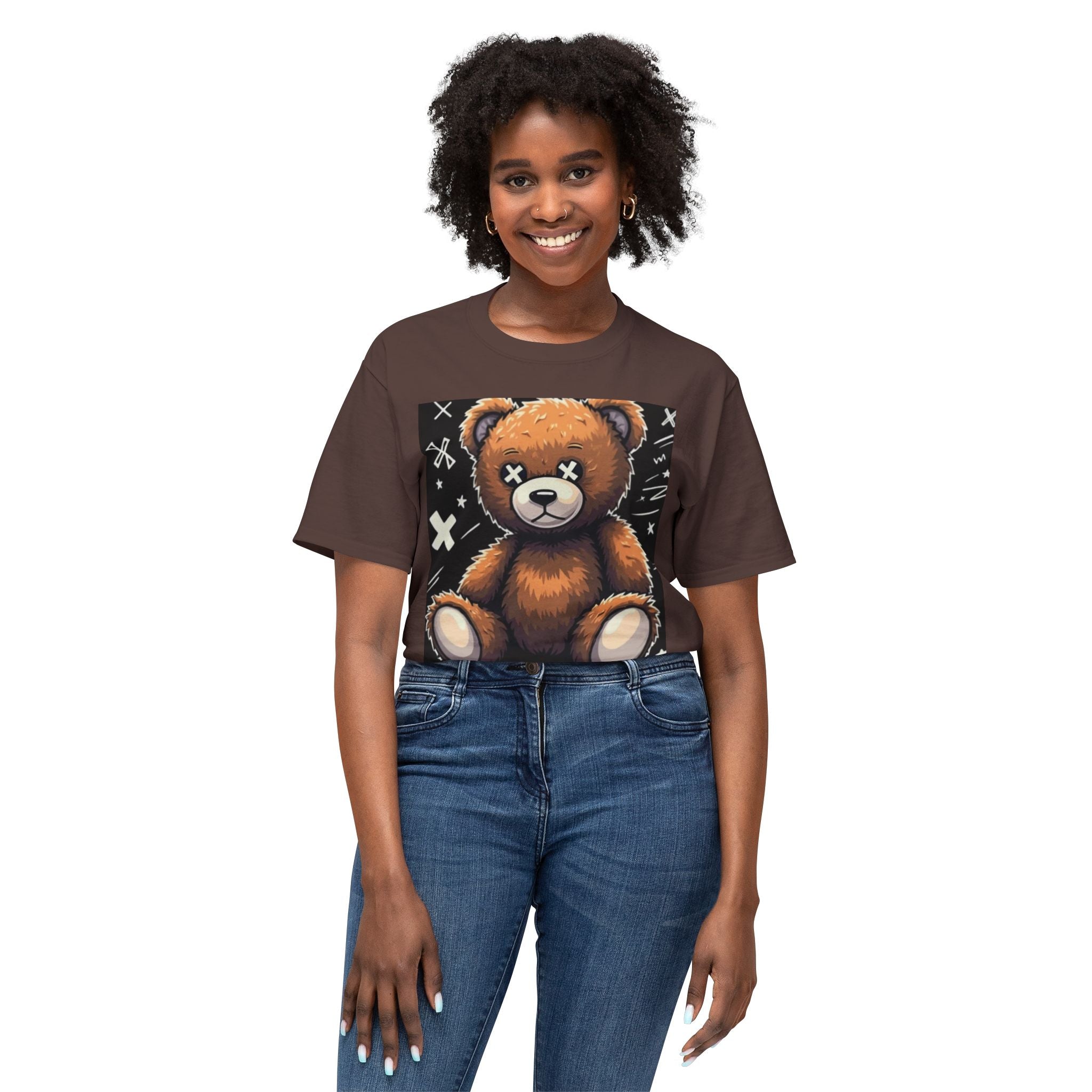 T-Shirt — Vintage Injured Teddy Bear "I Never Look Back, I Have Back Pain" Graphic