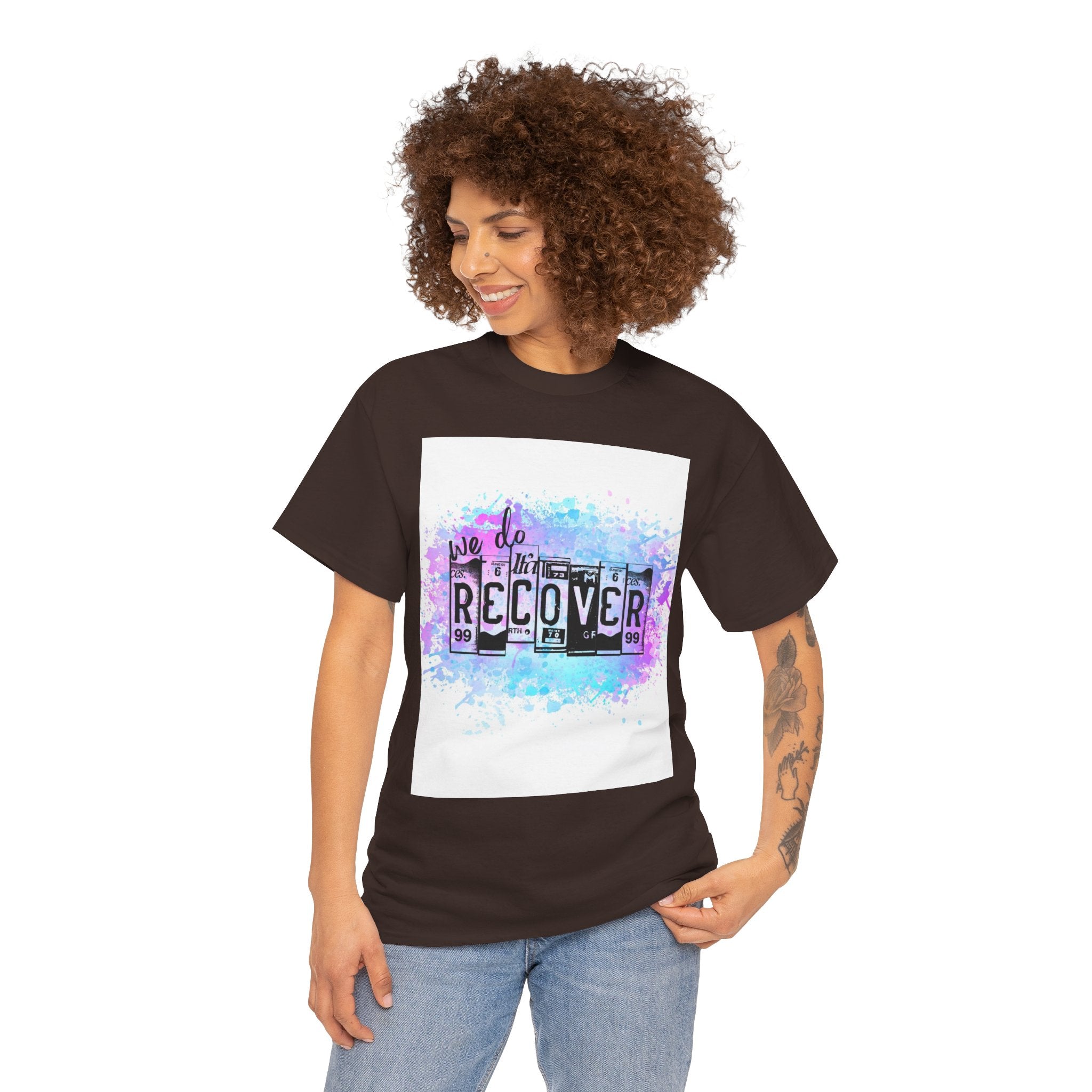 Overdose Awareness T-Shirt — 'We Do Recover' Purple Ribbon Recovery Tee