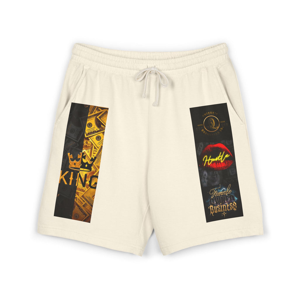 Graphic Fleece Sweat Shorts — King & Retro Logo Panel Design