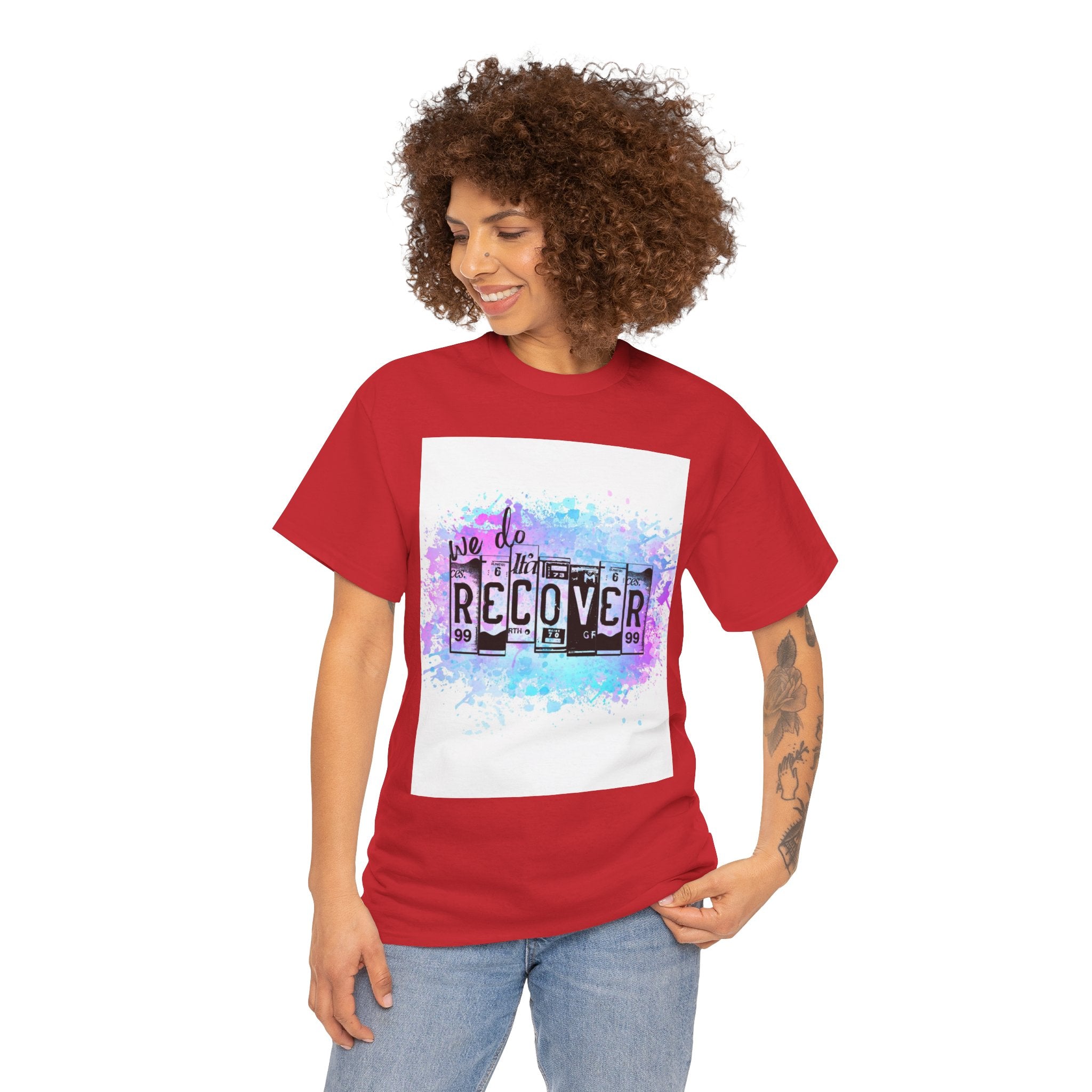 Overdose Awareness T-Shirt — 'We Do Recover' Purple Ribbon Recovery Tee