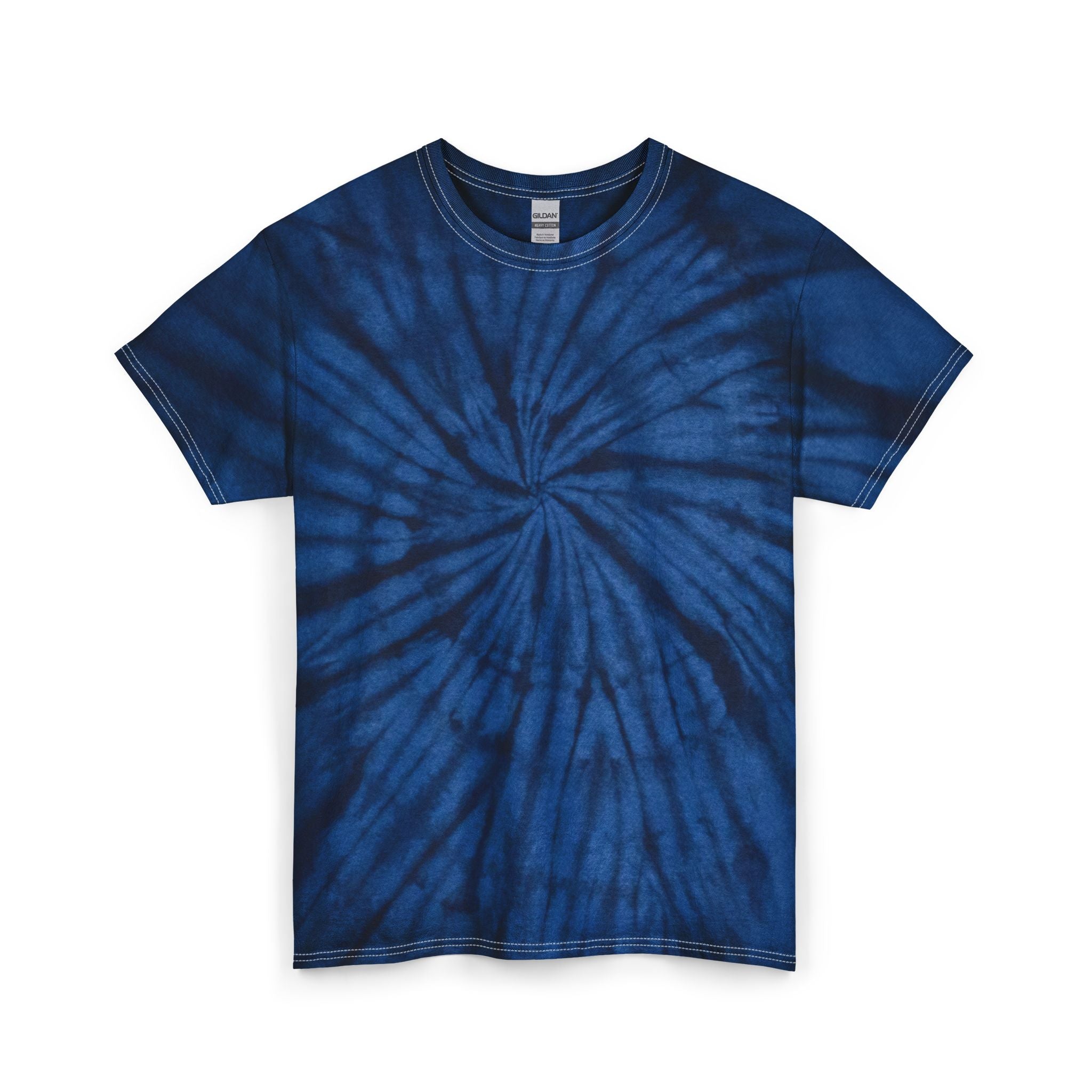 Tie Dye Tee — Blue Spiral Skull "We Do Recover" Back Graphic