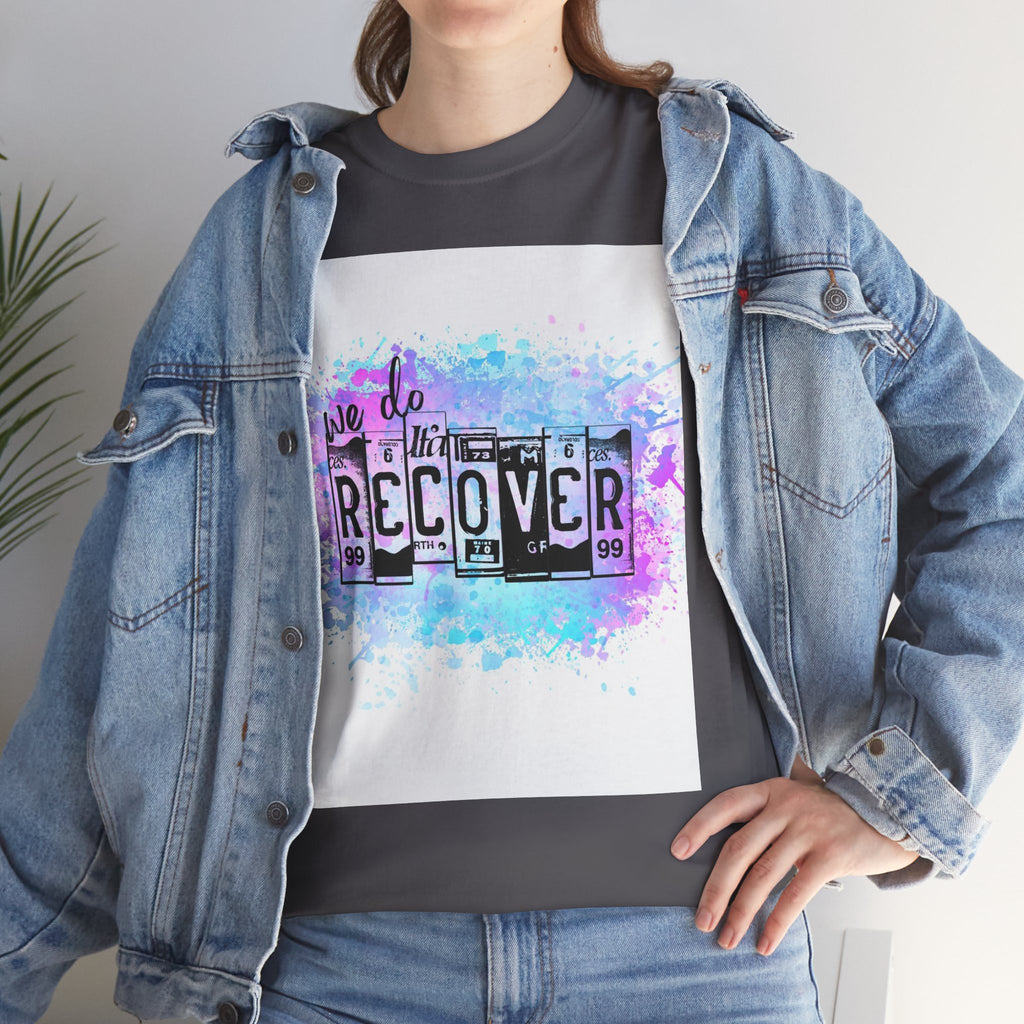 Overdose Awareness T-Shirt — 'We Do Recover' Purple Ribbon Recovery Tee