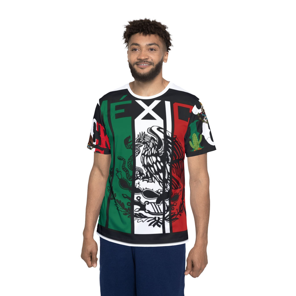 Mexico Flag Men's Sports Jersey - Mexican Eagle Tricolor All-Over Print