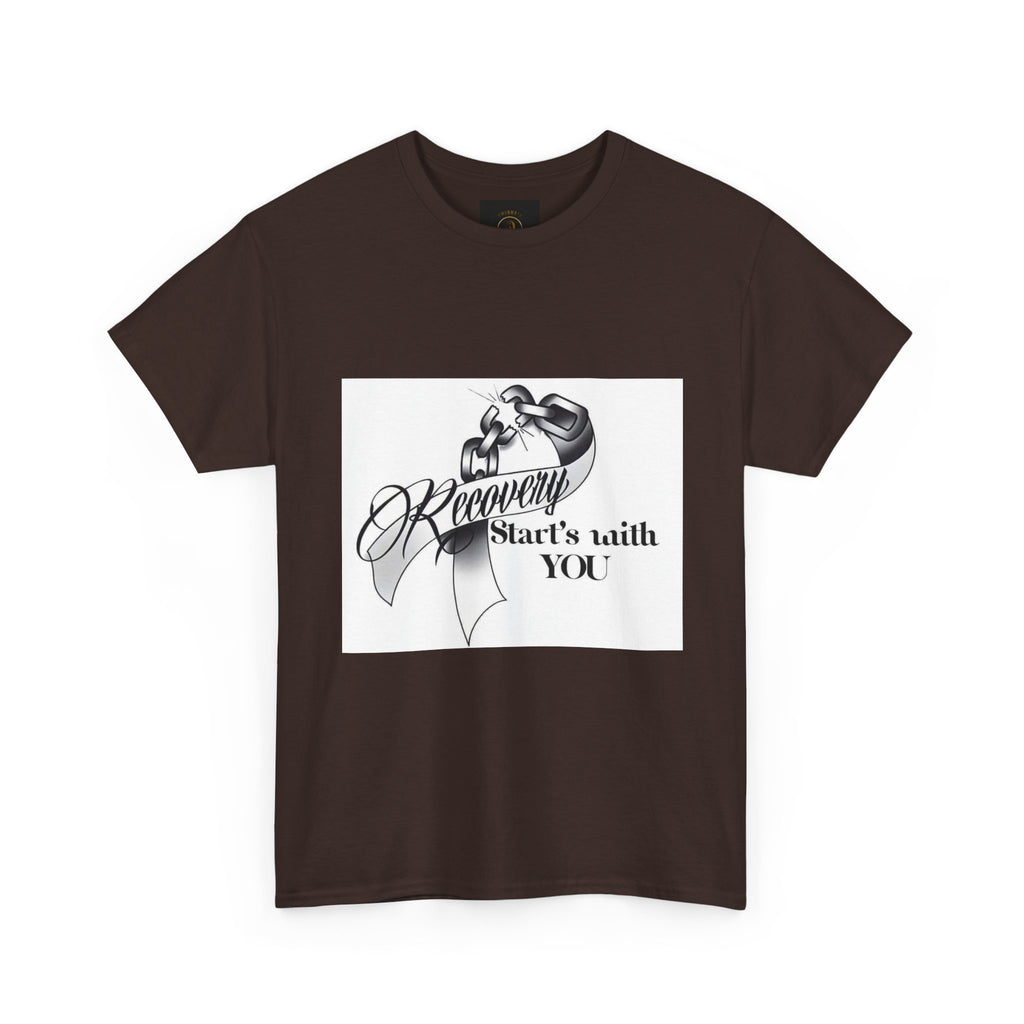 Recovery Starts With You Tee — Rose & Ribbon Awareness T‑Shirt