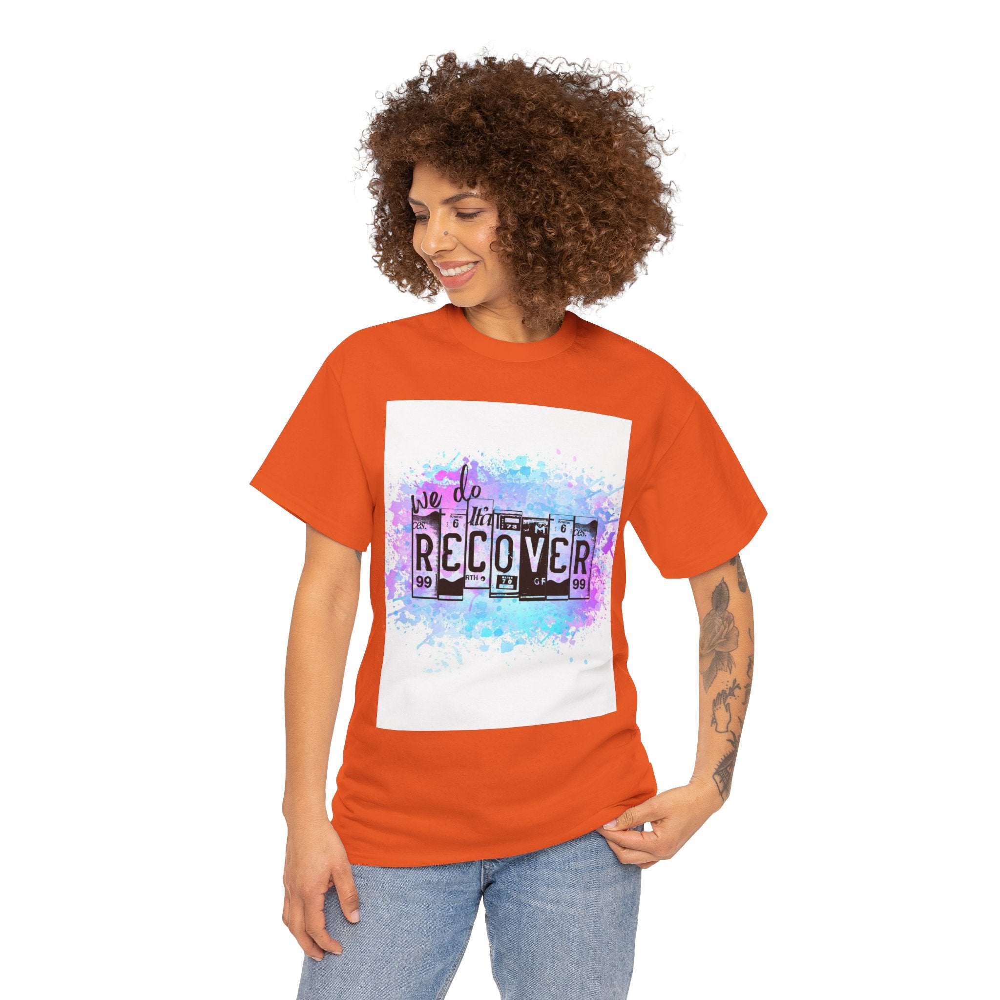 Overdose Awareness T-Shirt — 'We Do Recover' Purple Ribbon Recovery Tee