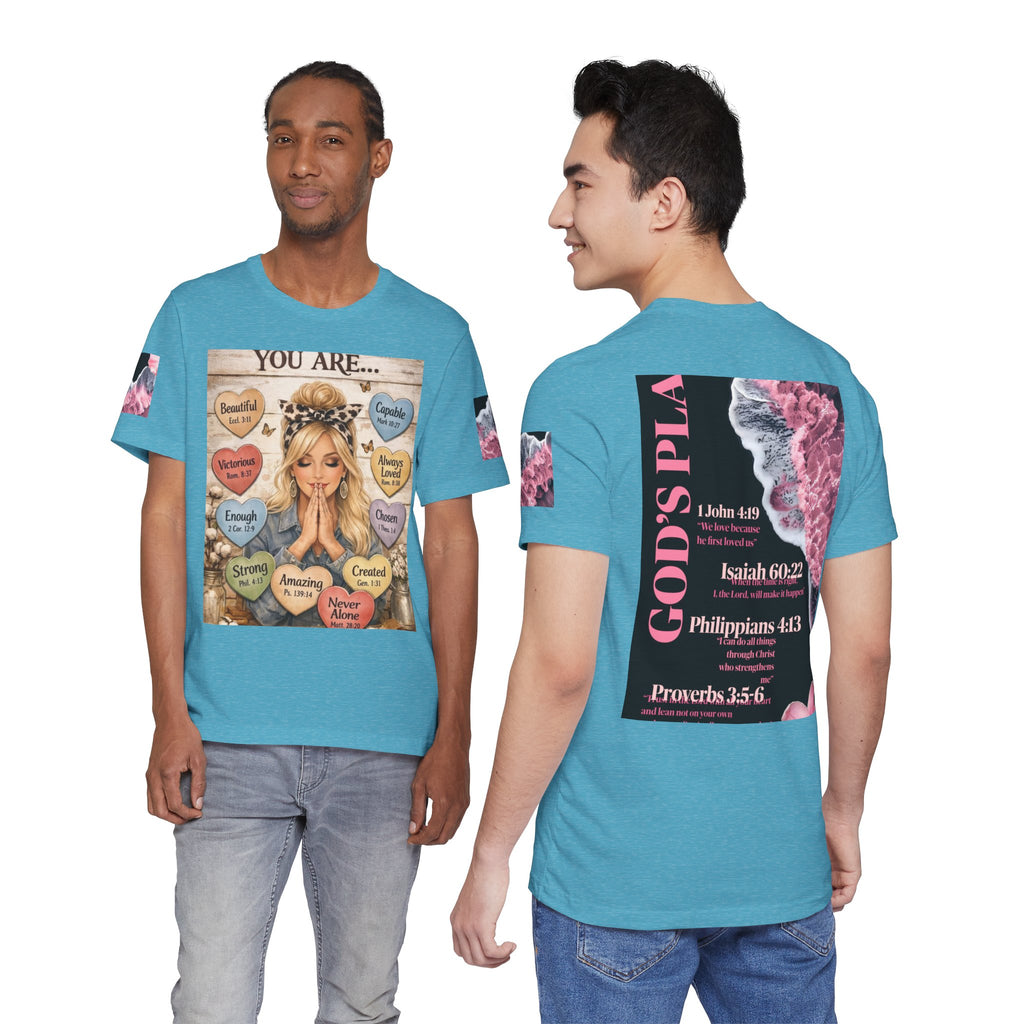 Faith-Based Graphic Tee — "You Are..." Inspirational Scripture Design