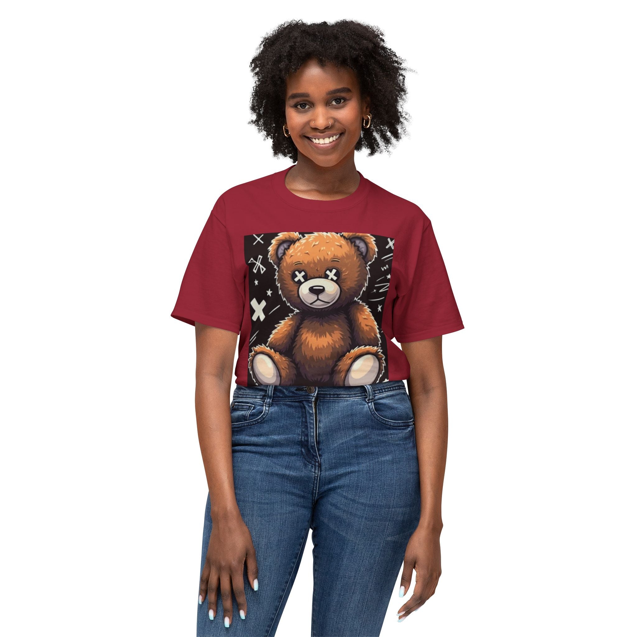 T-Shirt — Vintage Injured Teddy Bear "I Never Look Back, I Have Back Pain" Graphic