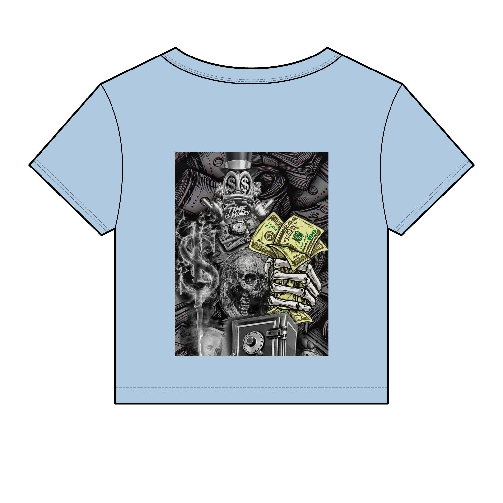 Paper Chaser Baby Tee — Women's Graphic Money Chase Crop Top
