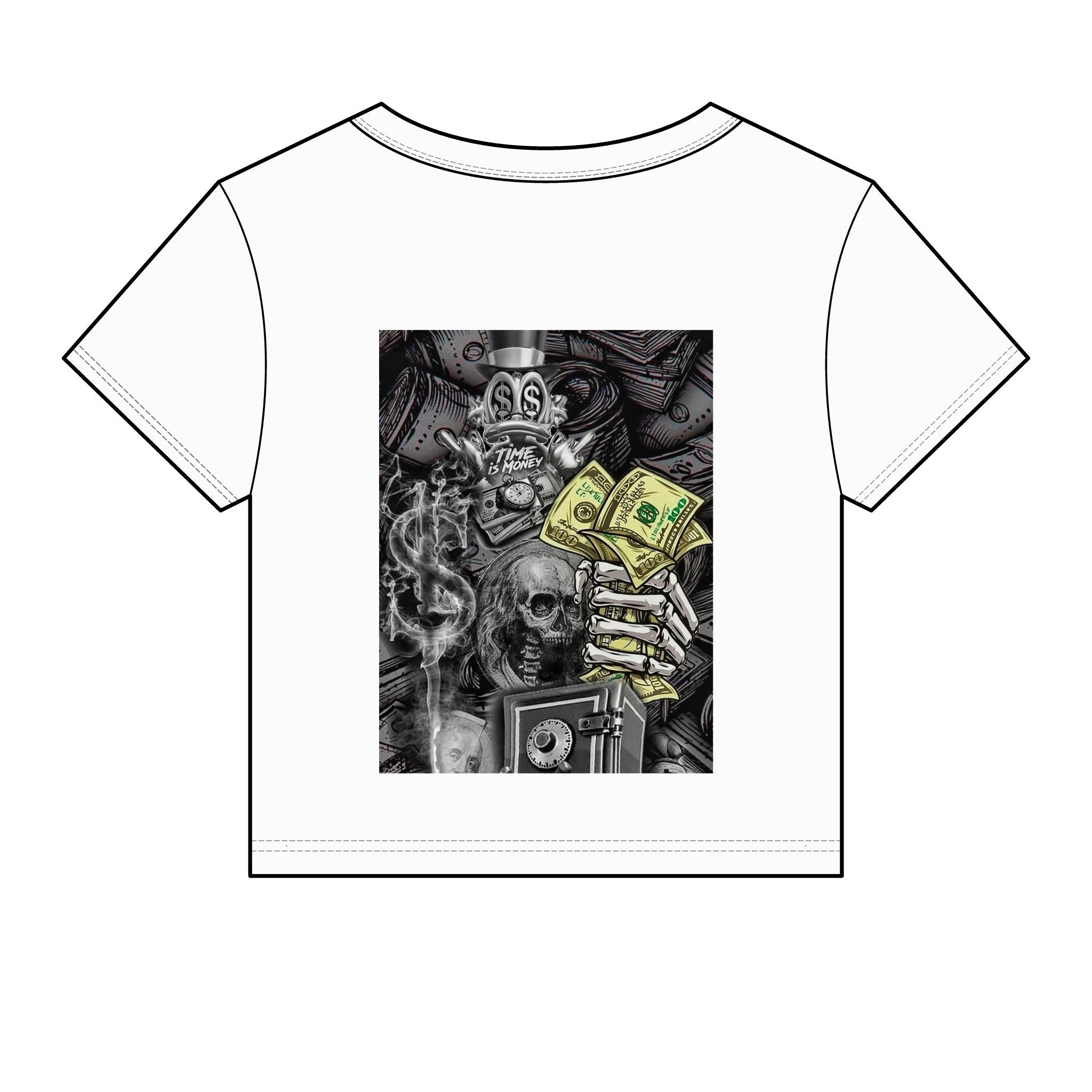 Paper Chaser Baby Tee — Women's Graphic Money Chase Crop Top