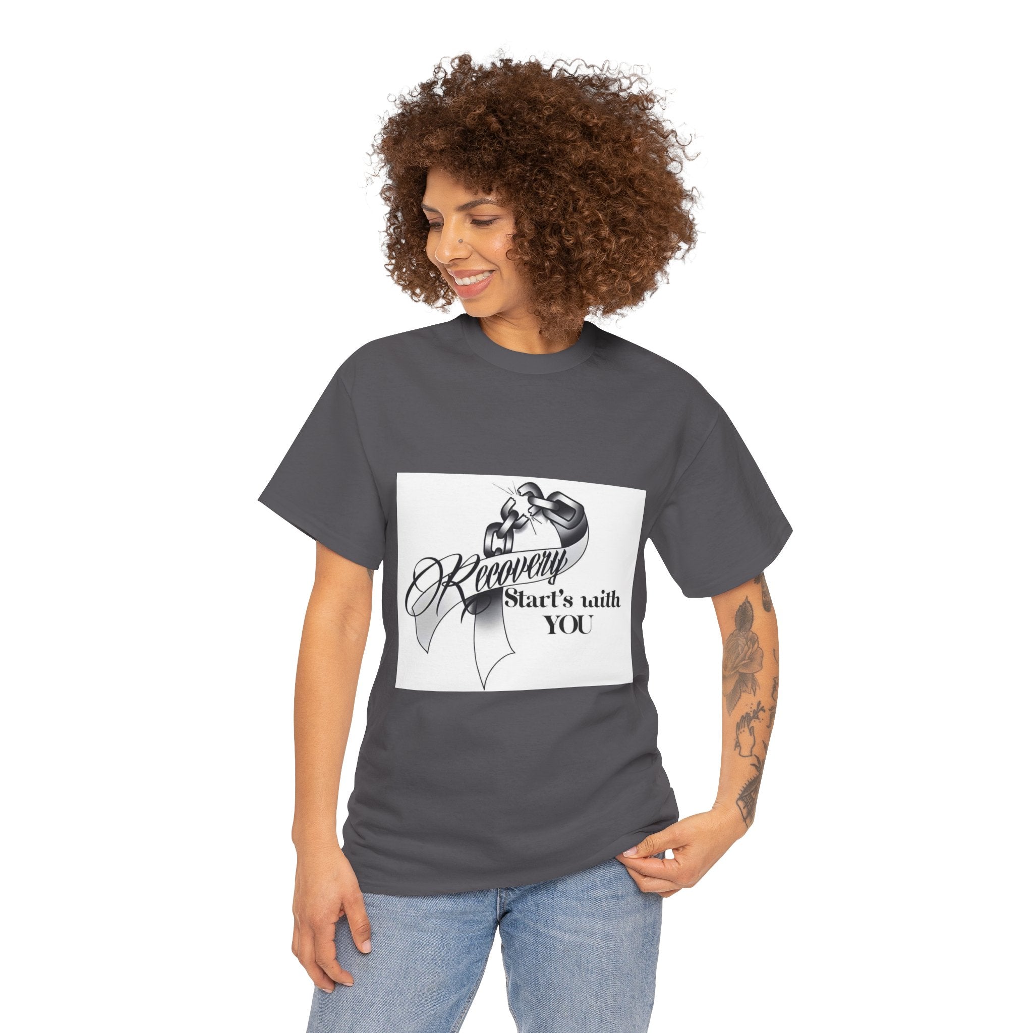 Recovery Starts With You Tee — Rose & Ribbon Awareness T‑Shirt