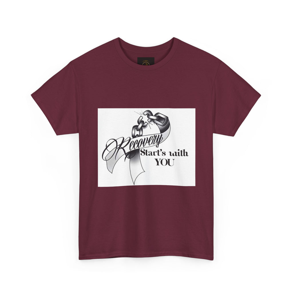Recovery Starts With You Tee — Rose & Ribbon Awareness T‑Shirt