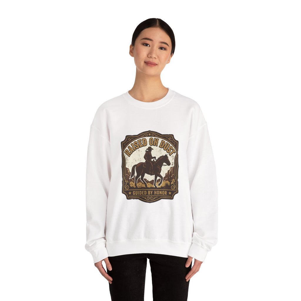 Raised on Dust Crewneck Sweatshirt | Western Americana Vintage rodeo, frontier