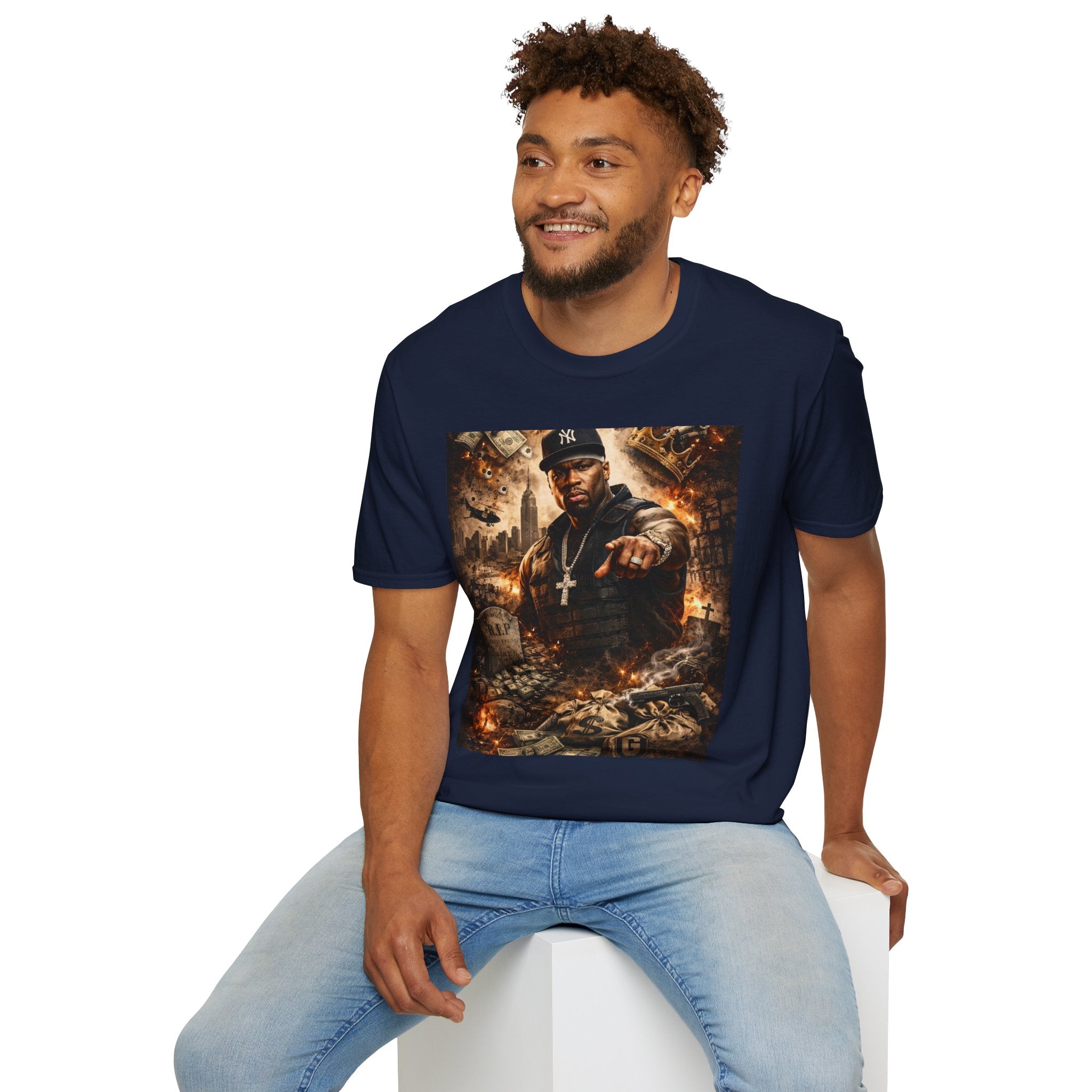 Hip-Hop Tribute T-Shirt — Gritty Urban Portrait Graphic