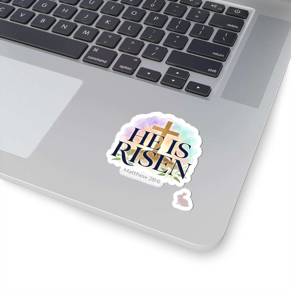 He Is Risen Kiss-Cut Stickers | Christian Easter, Scripture Matthew 28:6