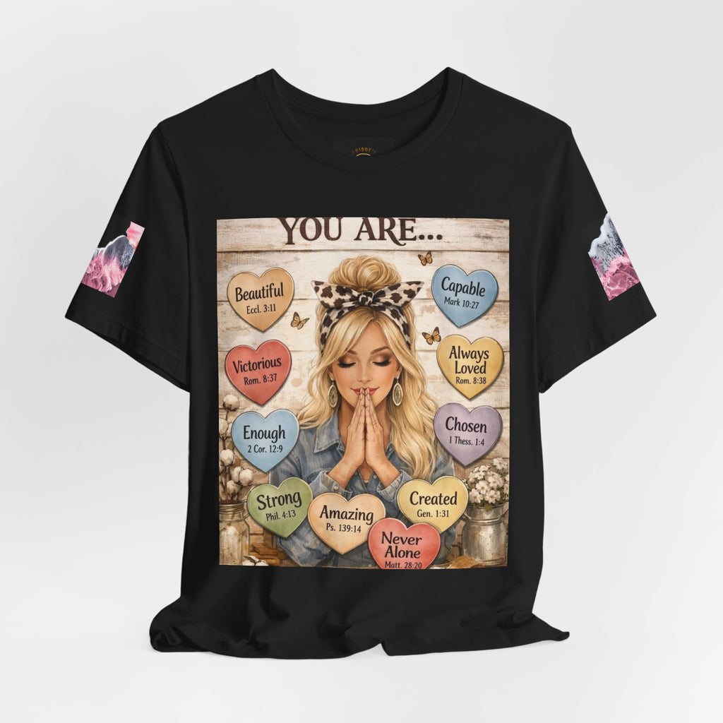 Faith-Based Graphic Tee — "You Are..." Inspirational Scripture Design