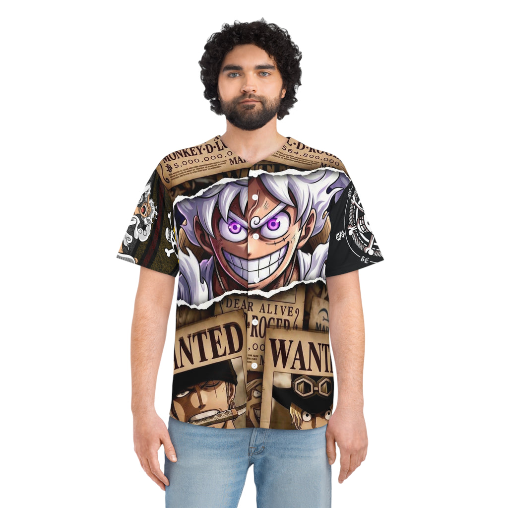 Anime Wanted Poster Baseball Jersey — Men’s All-Over Print One Piece Design
