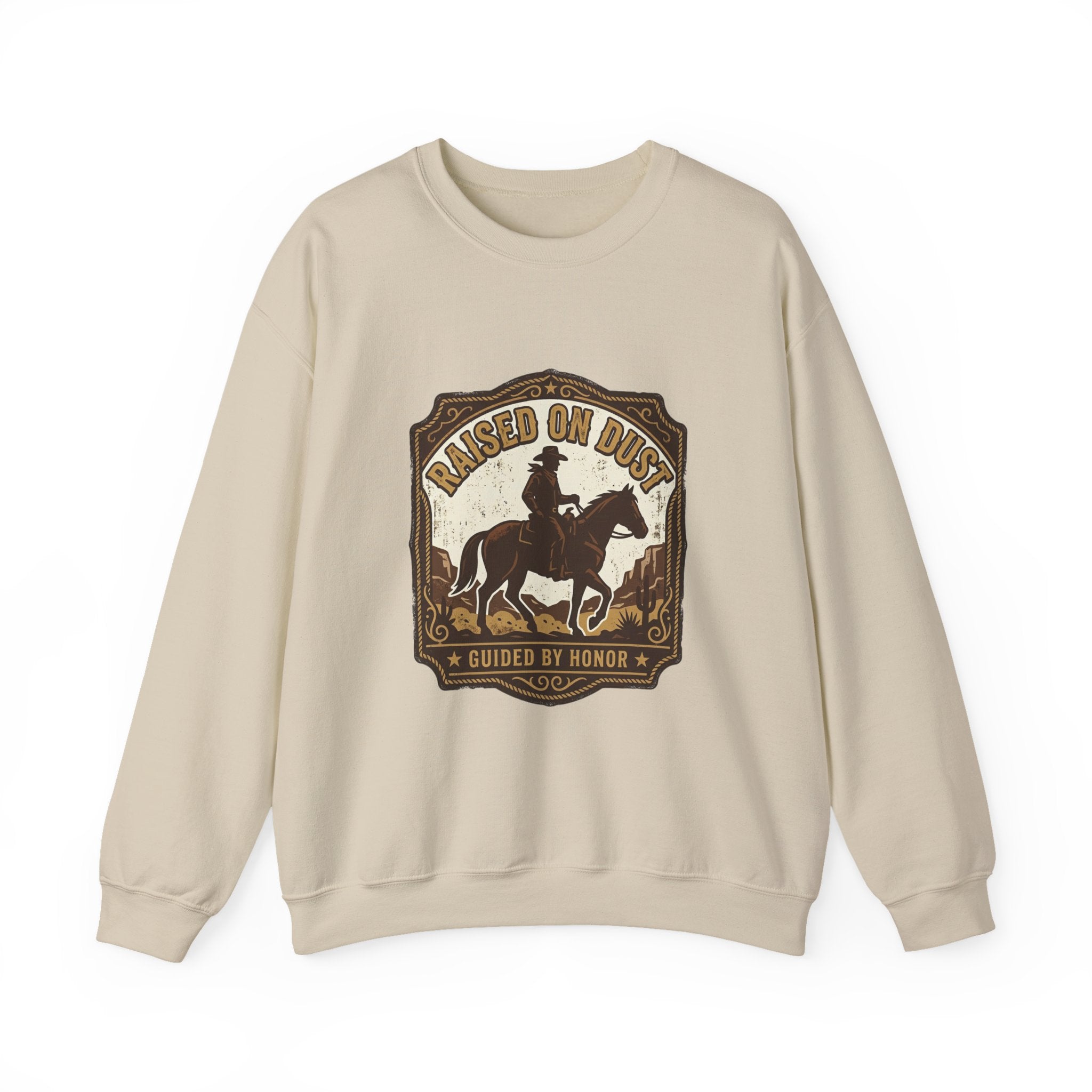 Raised on Dust Crewneck Sweatshirt | Western Americana Vintage rodeo, frontier