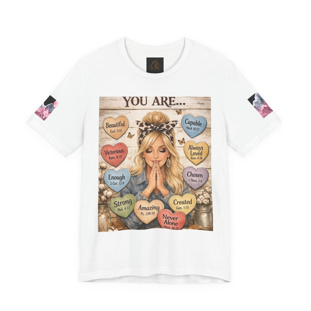 Faith-Based Graphic Tee — "You Are..." Inspirational Scripture Design