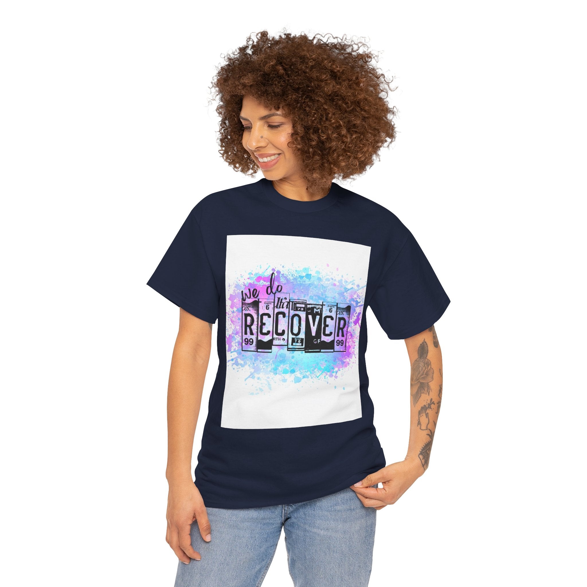 Overdose Awareness T-Shirt — 'We Do Recover' Purple Ribbon Recovery Tee