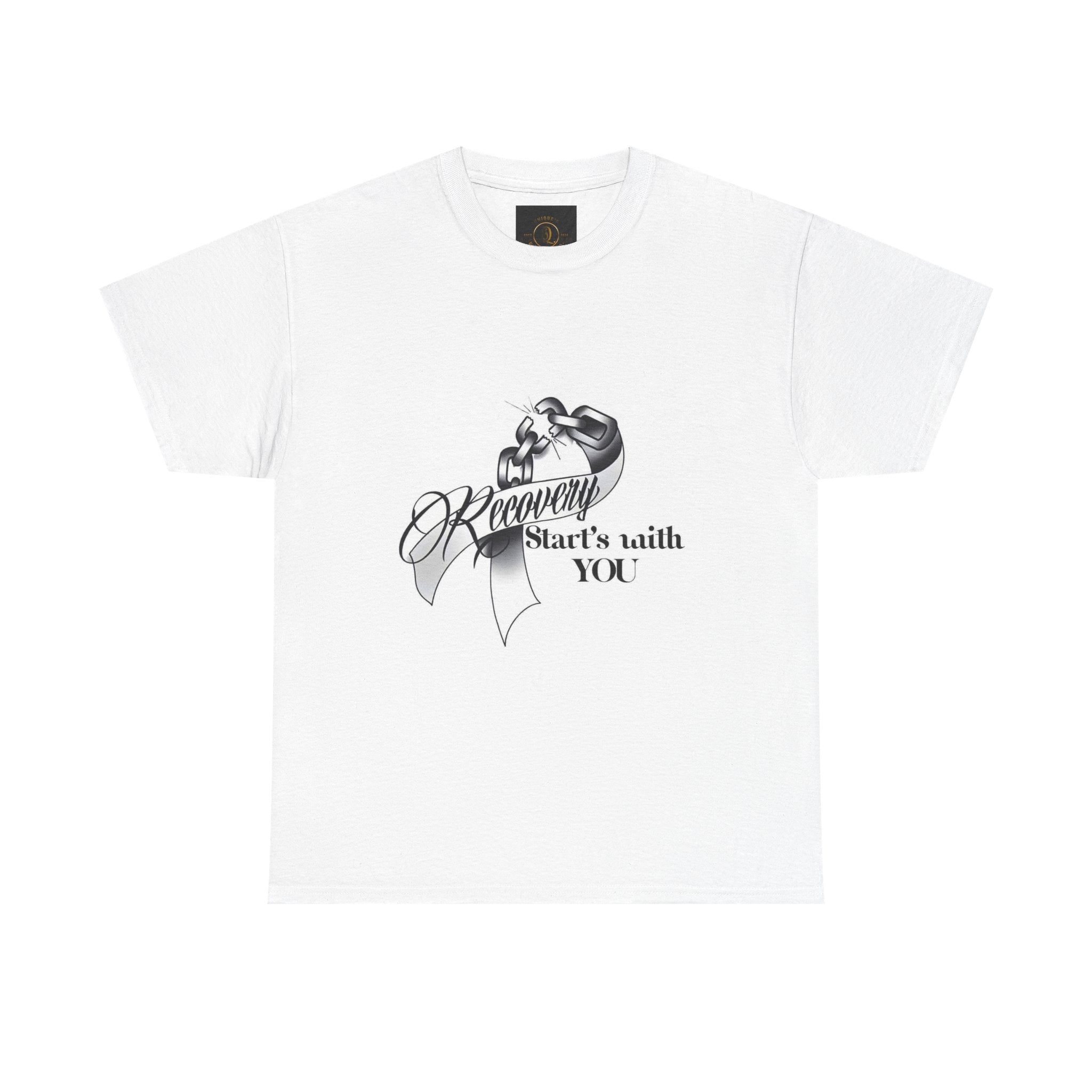 Recovery Starts With You Tee — Rose & Ribbon Awareness T‑Shirt