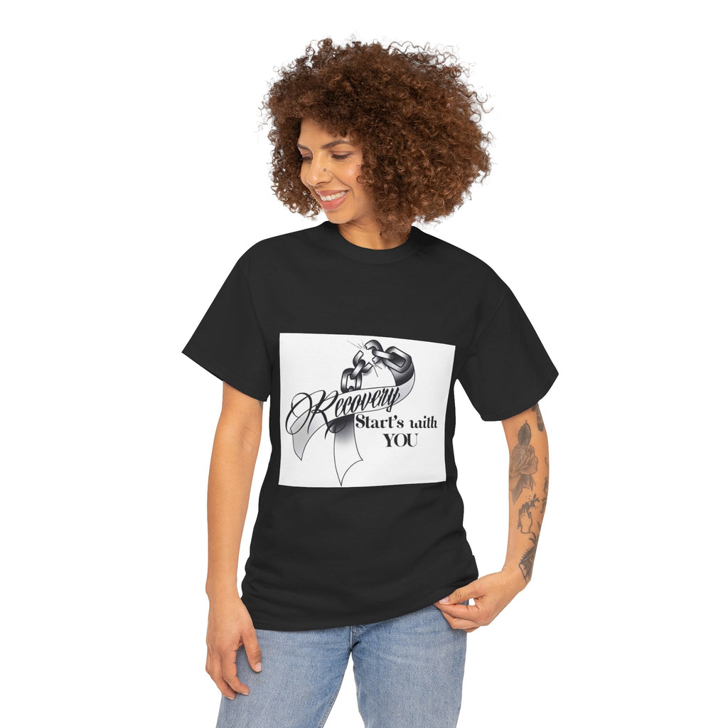 Recovery Starts With You Tee — Rose & Ribbon Awareness T‑Shirt