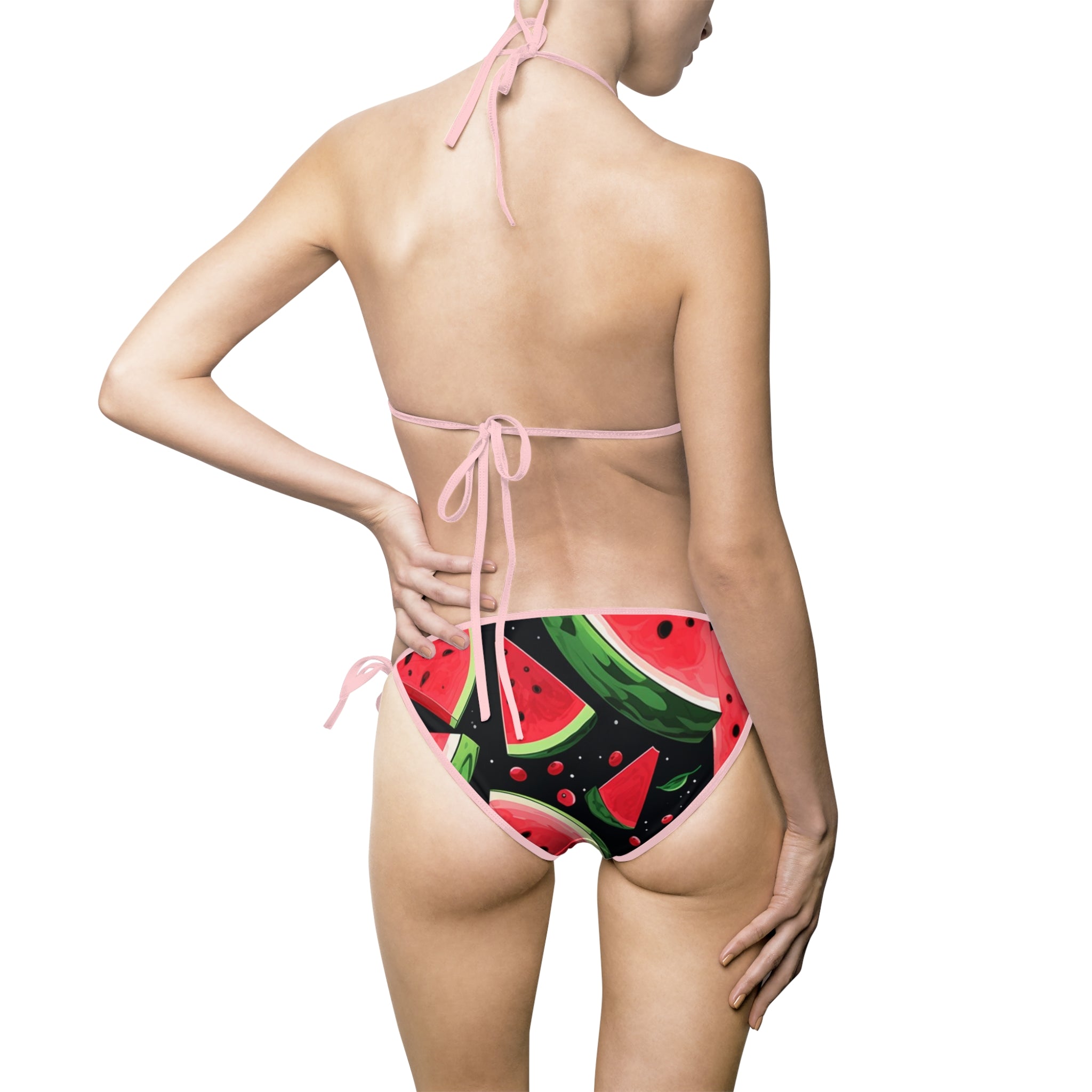 Watermelon Print Bikini Swimsuit - Women's Tropical Summer Swimwear