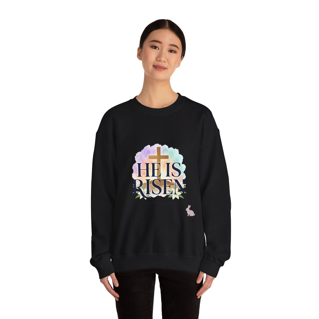 He Is Risen Sweatshirt | Christian Easter Resurrection Pastel Scripture