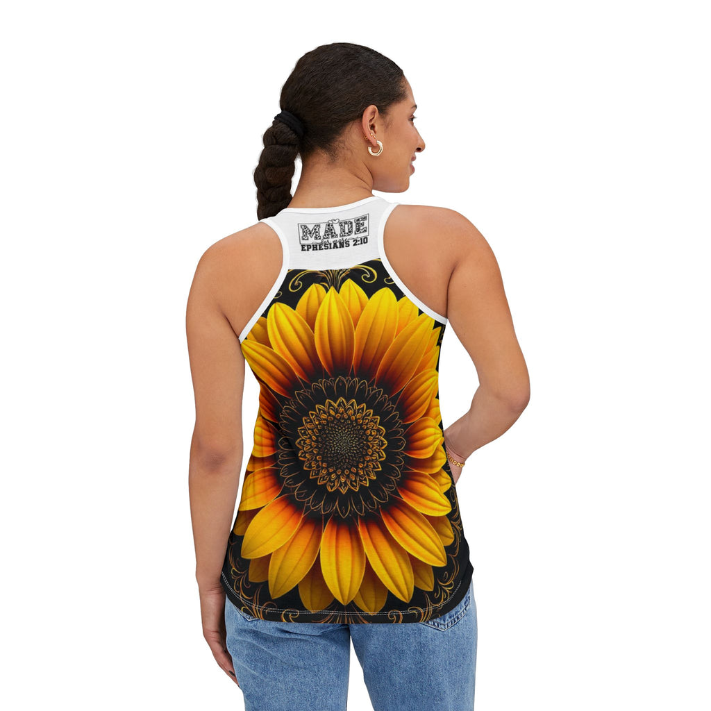 Sunflower Faith Tank Top — Floral Cross Spiritual Women's Tank