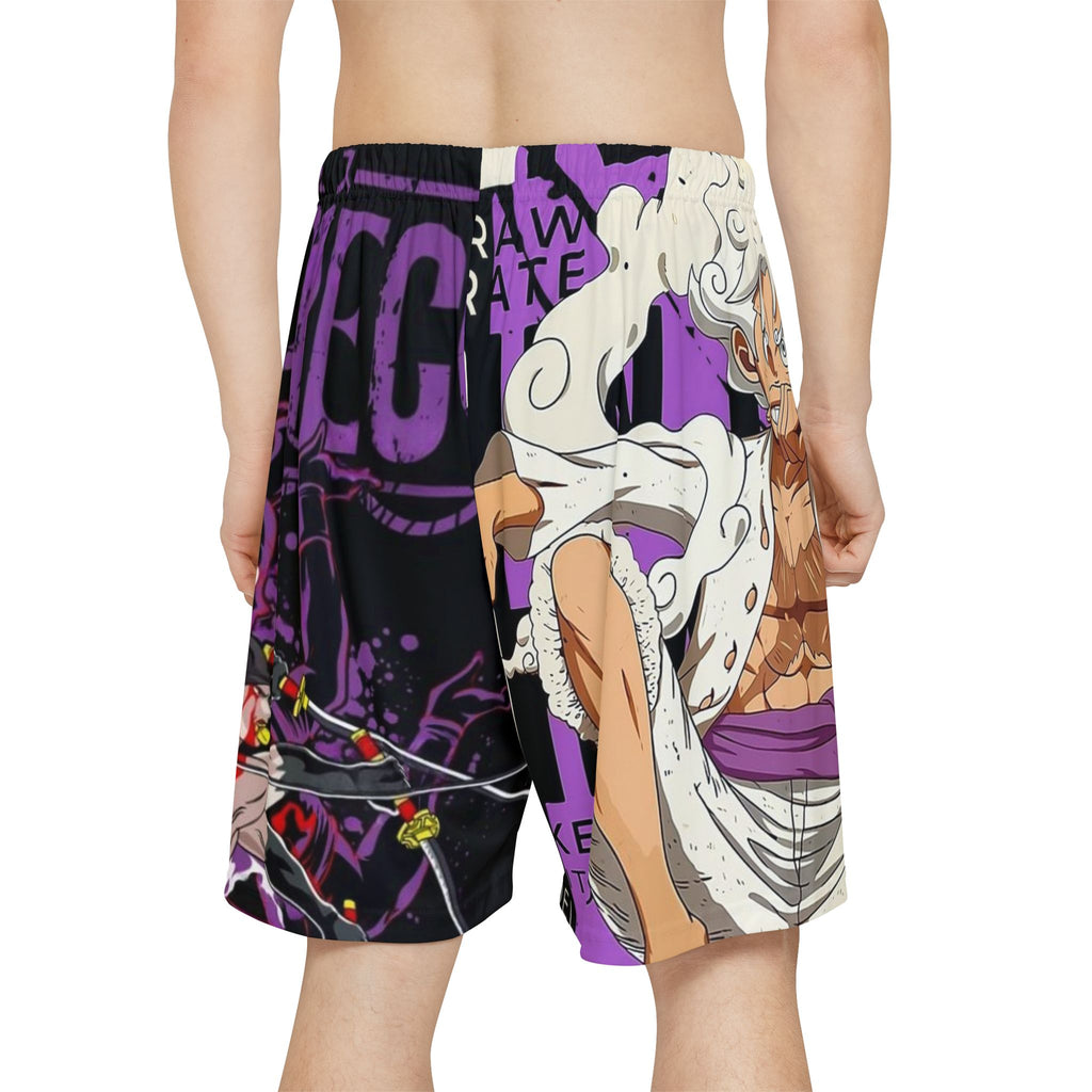 Anime Beach Shorts — One Piece Kaido & Whitebeard AOP Athletic Shorts