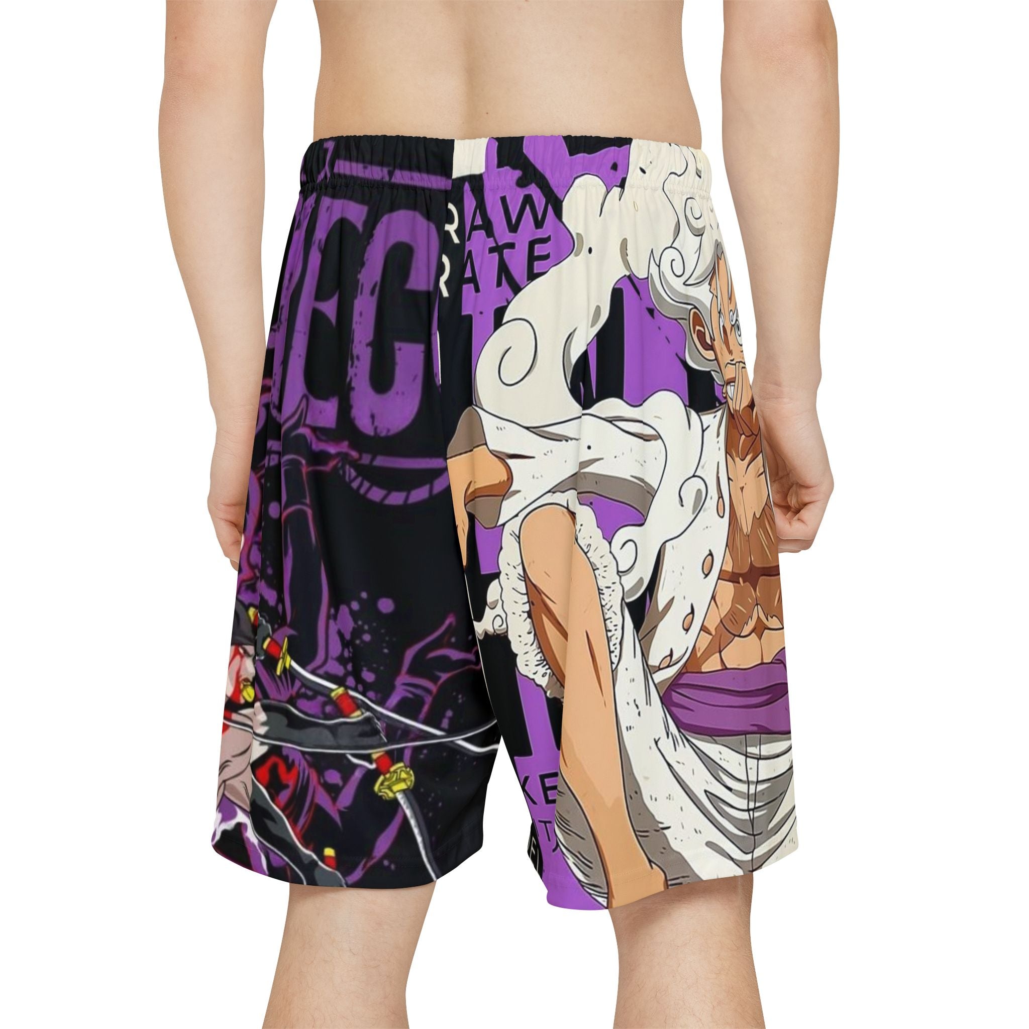 Anime Beach Shorts — One Piece Kaido & Whitebeard AOP Athletic Shorts